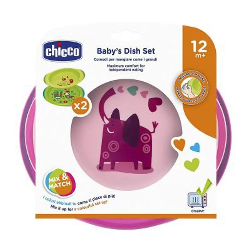 Chicco Dish Set +12 months - Pink Chicco