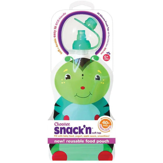 Choomee Snackn Reusable Food Pouch - Green, Pack of 1 ChooMee