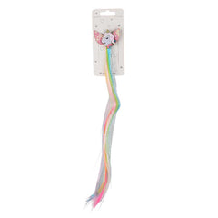 Colourful Hair Extensions Clips with Tinsel Strands, Unicorn