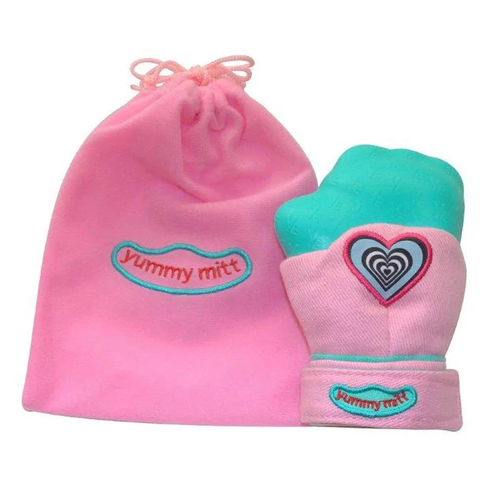 Darlyng & Co Yummy Mitt Teething Mitten, Pink and Turquoise Darlyng & Co