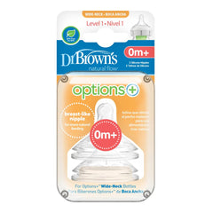 Dr Browns Wide-Neck Silicone Options+ Nipple - Pack of 2