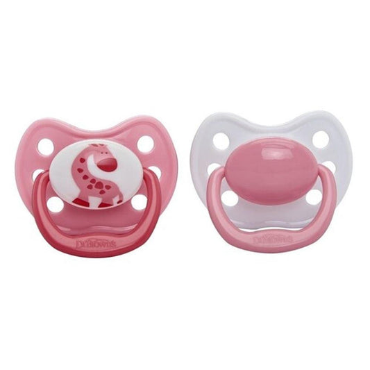 Dr Browns Ortho Classic Shield Pacifier (Stage 1) - Pink - Pack of 2 :(0-6 Months)