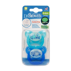 Dr Browns PreVent Glow in the Dark Butterfly Shield Pacifier - (0-6 M )- Blue - Pack of 2