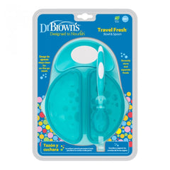 Dr Browns Travel Fresh Bowl & Snap-in Spoon, Teal, 1-Pack