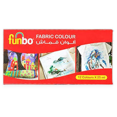 Funbo Fabric Color, 12 Colours 25 Ml