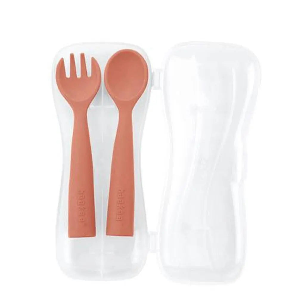 Haakaa Bendy Silicone Cutlery Set - Rust Haakaa