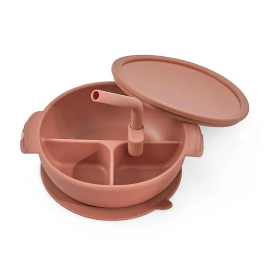 Haakaa Silicone Divided Suction Bowl - Rust