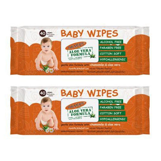 Palmers Baby Wipes - Twin Pack of 40