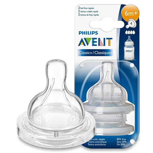 Philips Avent classic+ fast flow baby bottle nipple (Age: 6 Months+), Pack Of 2