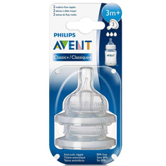 Philips Avent Classic+ Medium Flow Nipple (Age: 3 Months+ ) Pack Of 2