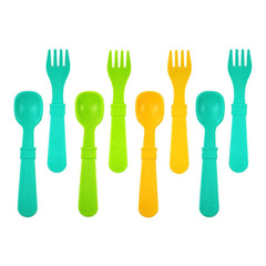 Replay Packaged Spoons & Forks - Green & Orange