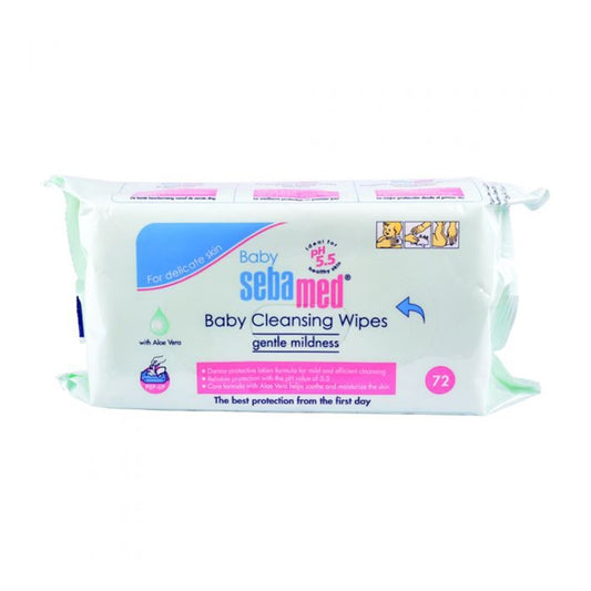 Sebamed Baby Cleansing Wipes with Aloe Vera - Pack of 72