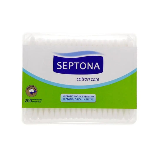 Septona Cotton Buds Flat Plastic Regular - Pack of  (200) Septona