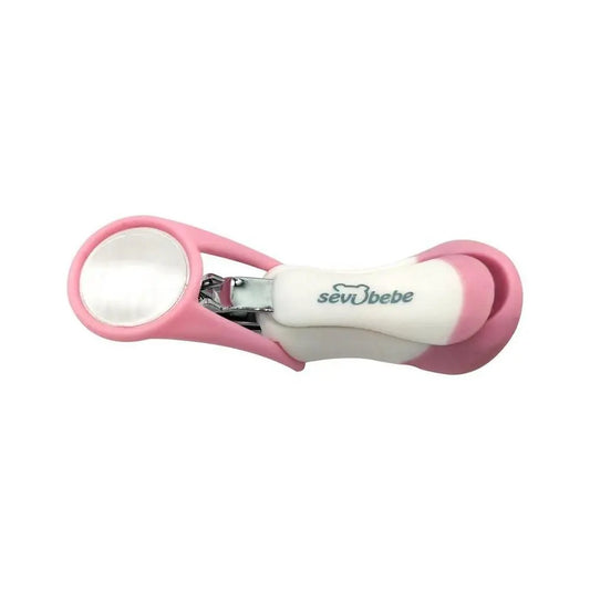 Sevi Bebe Baby Nail Clipper with Magnifier, Pink - 1 piece Sevi Bebe