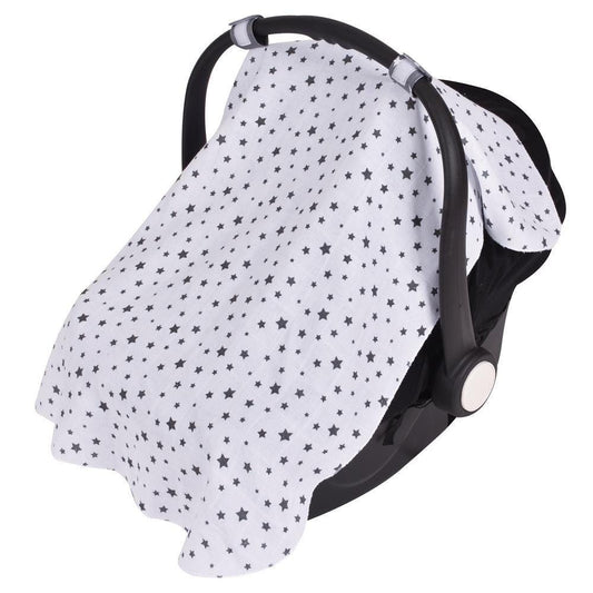 Sevi Bebe Muslin Infant Car Seat Cover - Grey Star
