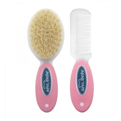 Sevi Bebe Natural Brush Comb Set - Pink