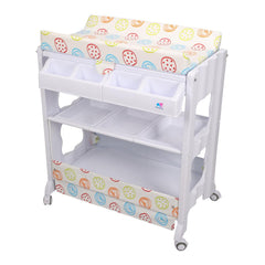 TheKiddoz 2 in 1 Changing Table with Bathtub, Colorful Circles