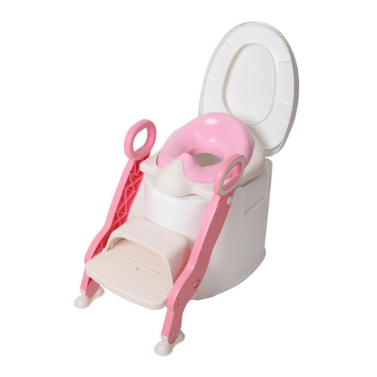 TheKiddoz Potty Toilet Seat with Step Stool Ladder, Pink