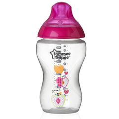Tommee Tippee Closer to Nature Easi-Vent Decorative Feeding Bottle, (340Ml ), Pack of 1 -  Pink
