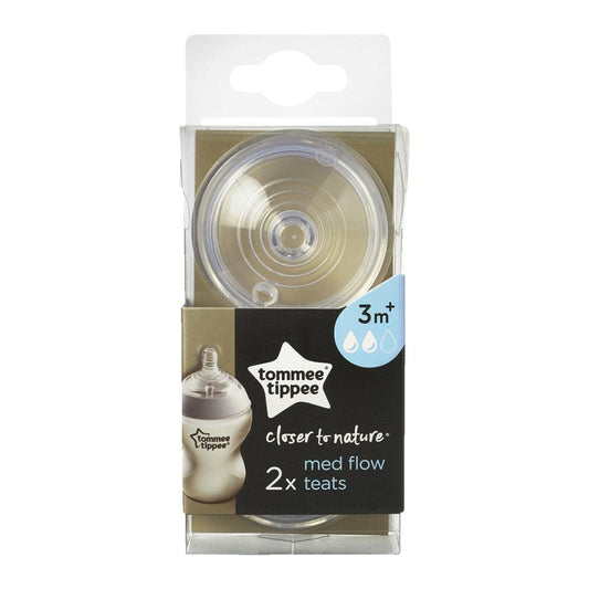 Tommee Tippee Closer to Nature Medium Flow Nipples, (Age:3 months ) , Pack of 2