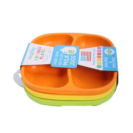 Replay Packaged Divided Plates - Pack of 3 Replay