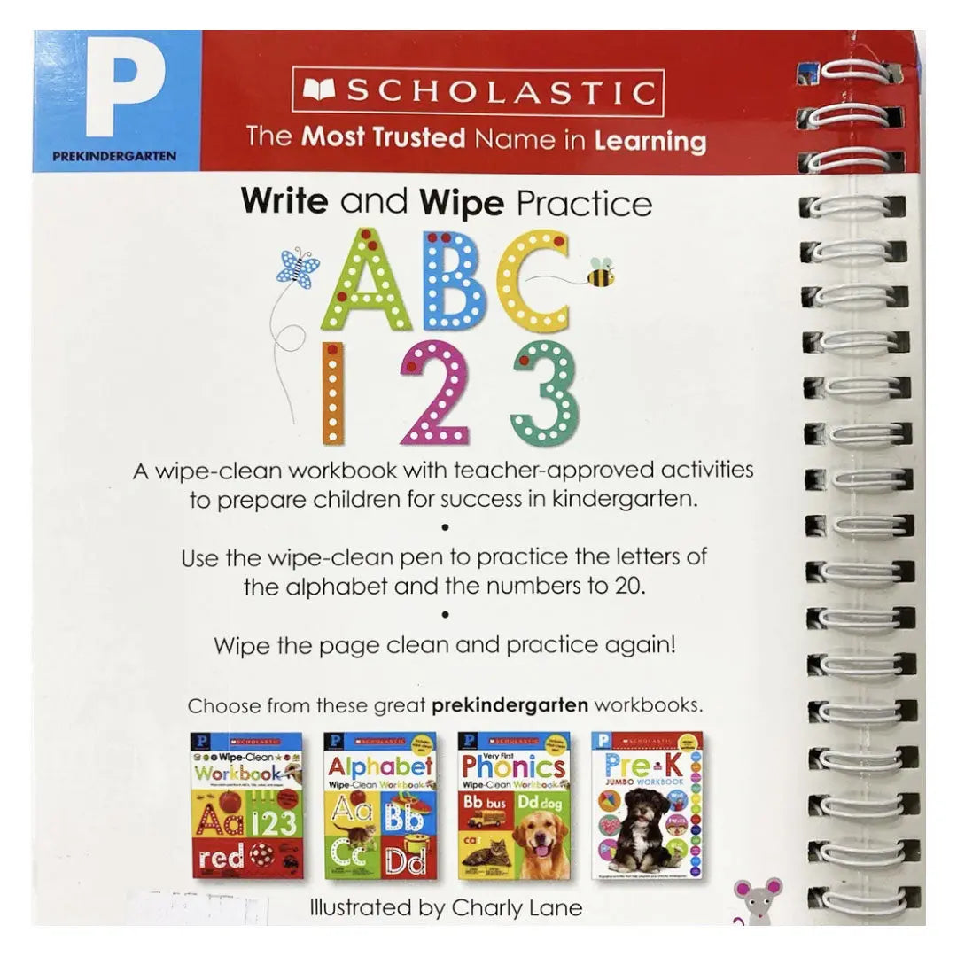 Scholastic Write and Wipe Practice ABC 123 Scholastic