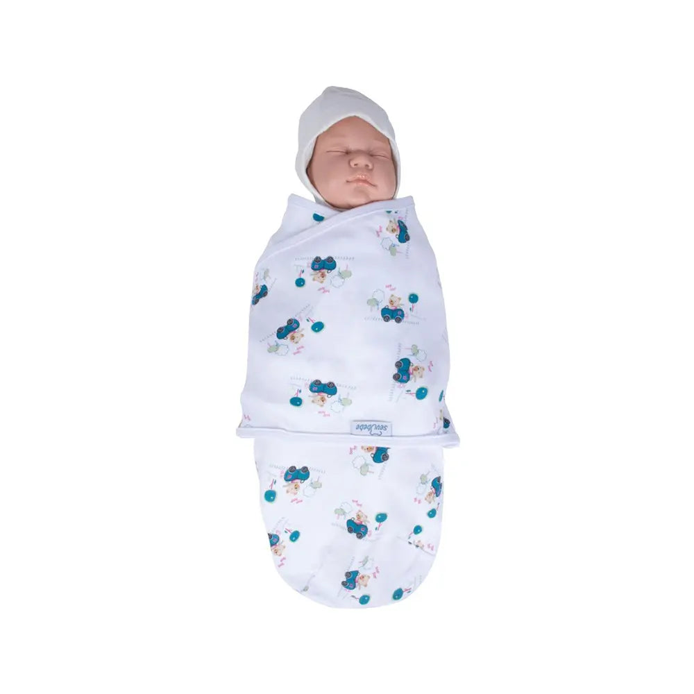 Sevi Bebe Interlock Baby Swaddle - Driver Bear (0-3 Months) Sevi Bebe