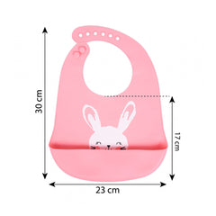 Sevi Bebe Silicone Baby Bib Rabbit - Pink