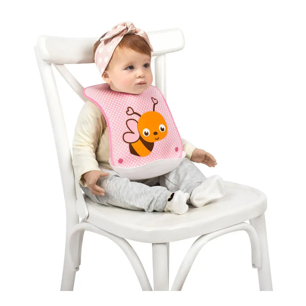 Sevi Bebe Bib With Plastic Pocket - Bee (8-18 Months) Sevi Bebe