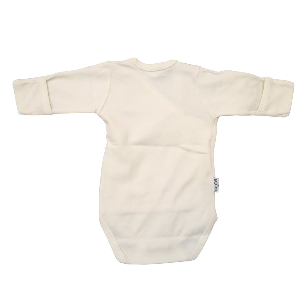 SEBI - بودي سوت قطن كم طويل - ابيض - 0-3 م