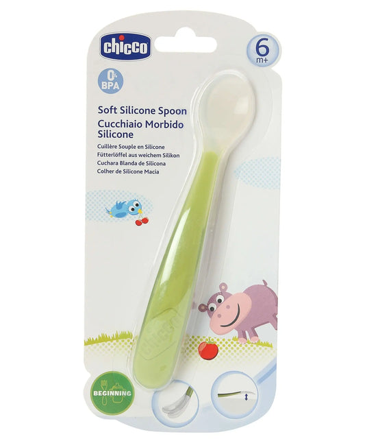 Chicco Soft Silicone Spoon 6m+ Green Chicco