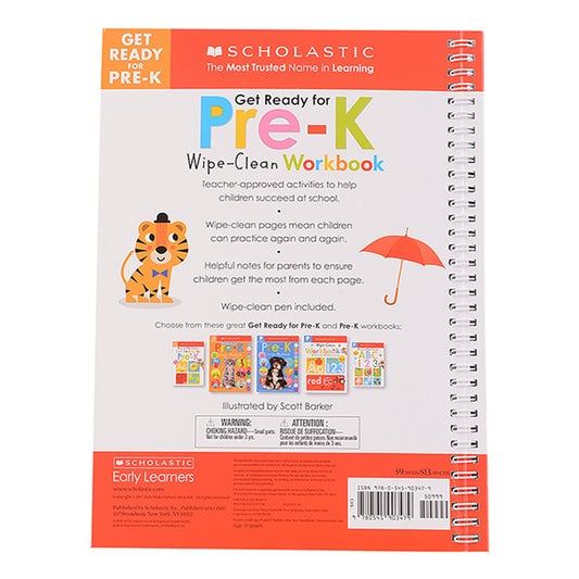 Scholastic Early Learners: Wipe Clean Workbooks Get Ready for Pre–K