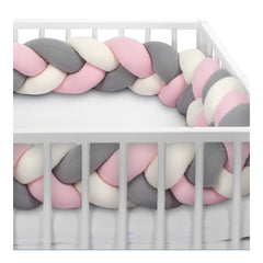 Sevi Bebe 3 in 1 Multifunctional Braided Bed & Bumper - Pink