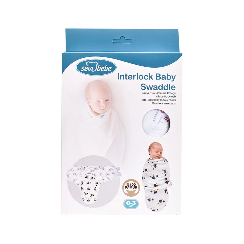 Sevi Bebe Interlock Baby Swaddle - Driver Bear (0-3 Months) Sevi Bebe