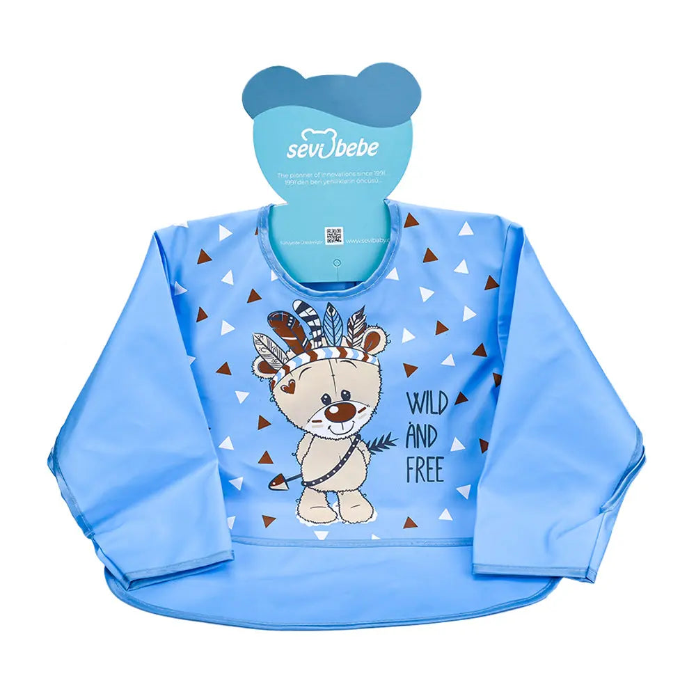 Sevi Bebe Long Sleeved Bib - Bear Sevi Bebe