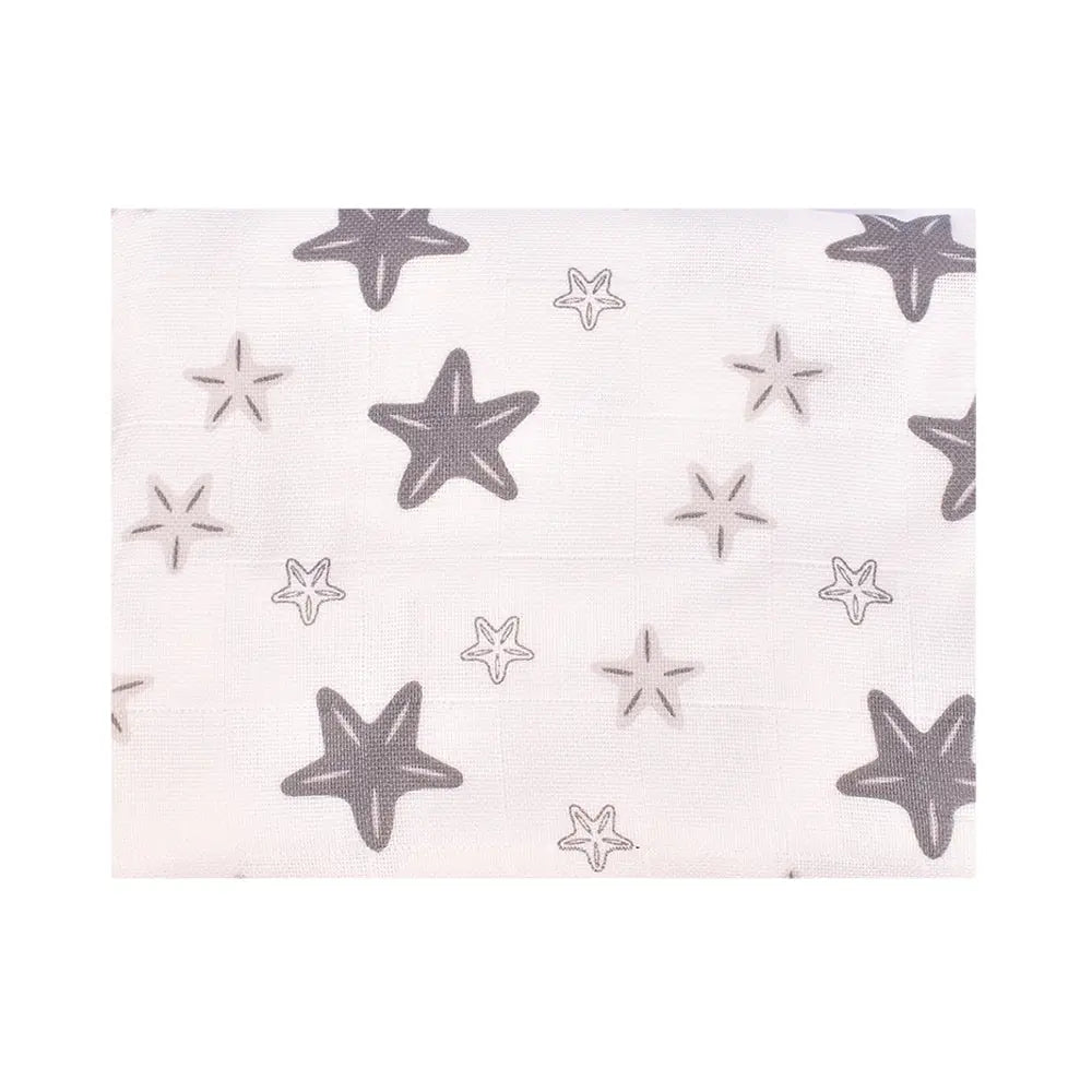 Sevi Bebe Organic Muslin Baby Swaddle - Grey Star Sevi Bebe