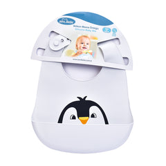 Sevi Bebe Silicone Baby Bib Penguin - Grey