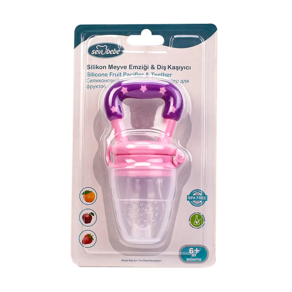 Sevi Bebe Silicone Fresh Food Feeder & Teether - Pink Sevi Bebe