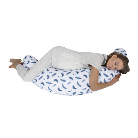 Sevi Bebe Multifunctional Pregnancy & Breastfeeding Pillow with Internal Cushion - Feather Pattern