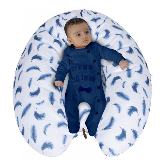 Sevi Bebe Multifunctional Pregnancy & Breastfeeding Pillow with Internal Cushion - Feather Pattern