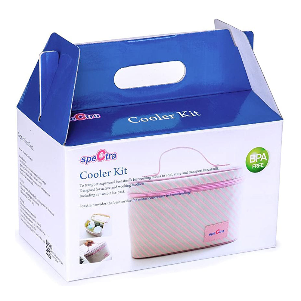 Spectra Cooler Kit مع زجاجتين وعلبة ثلج - أبيض ووردي