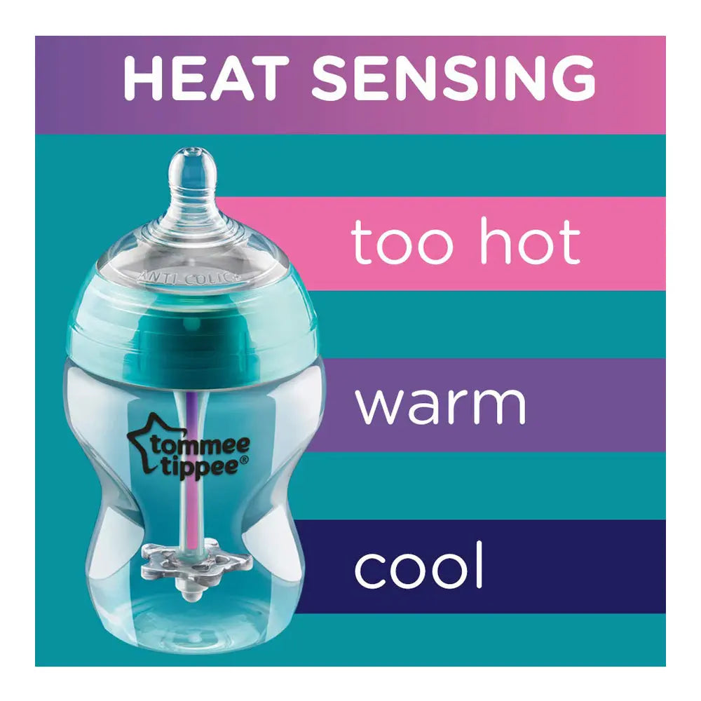 Tommee Tippee Advanced Anti Colic Heat Sensing Feeding Bottle, (340ml ) - Purple Tommee Tippee