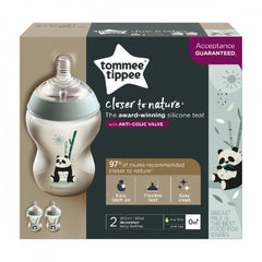 Tommee Tippee Baby Bottles, 260 ml, 0 months+ - Pack of 2 - Panda