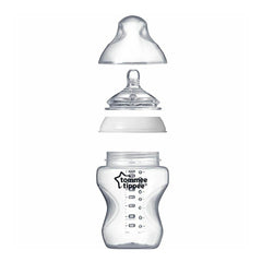 Tommee Tippee Closer to Nature Feeding Bottle ( 260ml ) - Clear - Pack of 6