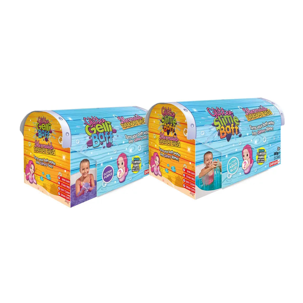 Zimpli Kids Glitter Slime Baff - Mermaid Treasure Chest - Aqua Blue Zimpli Kids