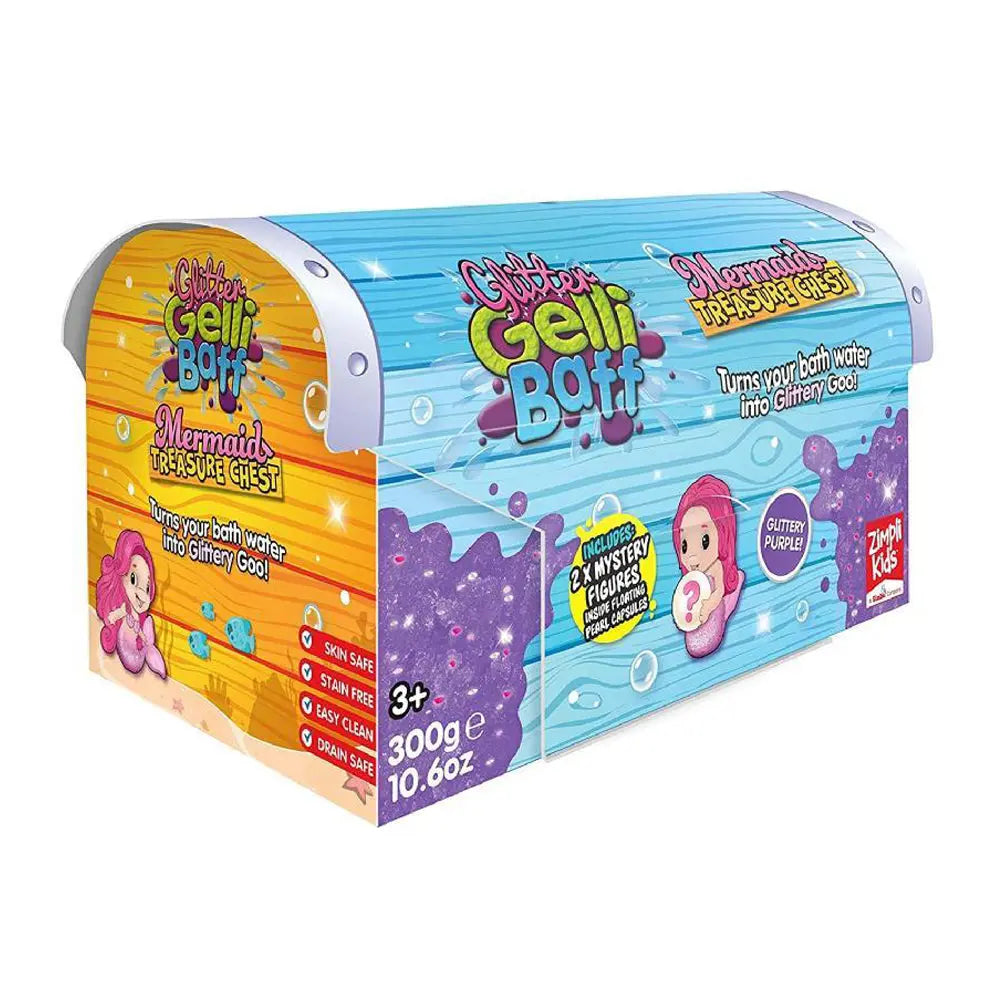 Zimpli Kids Glitter Gelli Baff - Mermaid Treasure Chest - Purple Zimpli Kids