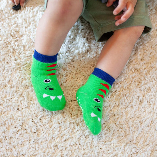 Zoocchini Baby Terry Sock set - Pack of 3 - Devin the Dinosaur (0 to 24 months)