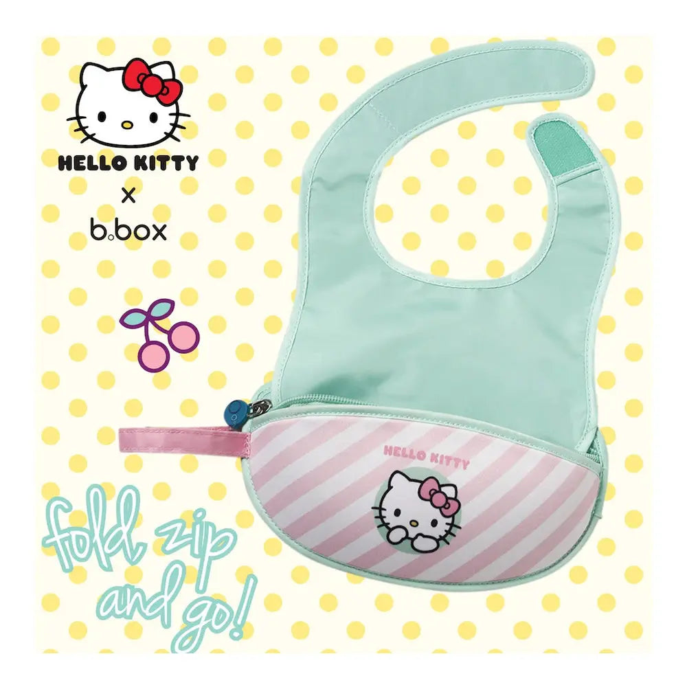 B.Box Hello Kitty Travel Bib + Spoon -  Candy Floss B.Box