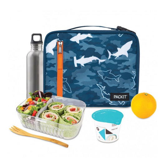 PackIt حقيبة غداء كلاسيكية قابلة للتجميد - أسماك القرش المموهة